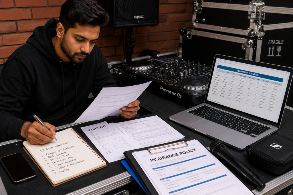 how to insure DJ equipment with inventory checklist and DJ insurance policy documents